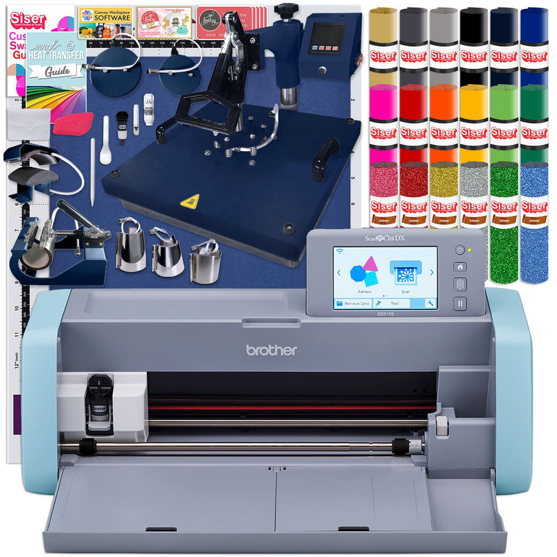 Brother ScanNCut SDX125e Wireless Machine with 8-in-1 Heat Press Bundle Brother ScanNCut Bundle Brother 