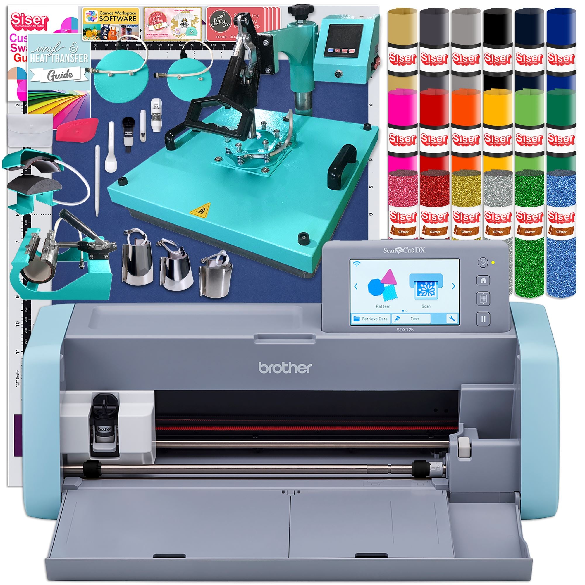 Brother SDX125e with Combo Heat Press Bundle | Swing Design