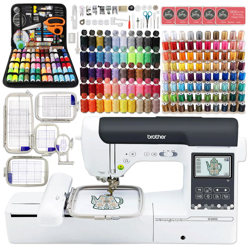 Brother SE2000 Combo Embroidery & Sewing Machine All-in-One Bundle Swing Design 1