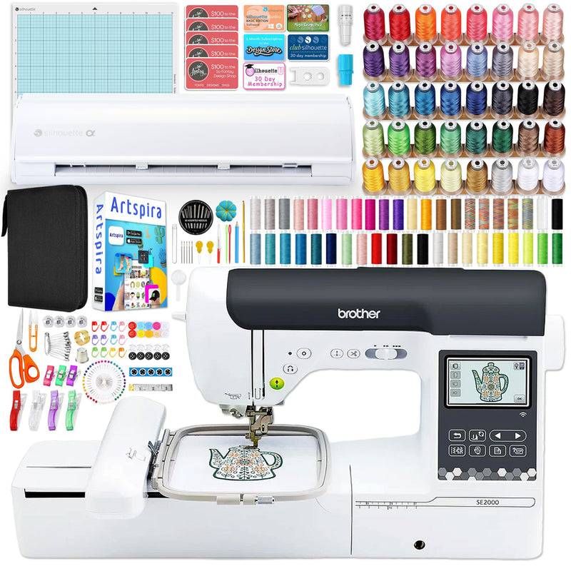 Brother SE2000 Embroidery & Sewing Machine Bundle w/ Silhouette Cameo 5α Alpha Brother SE2000 Embroidery Machines Brother 