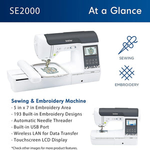 Brother SE2000 Embroidery & Sewing Machine w/ Deluxe $1749 Thread & Software Bundle Brother Sewing Bundle Brother 