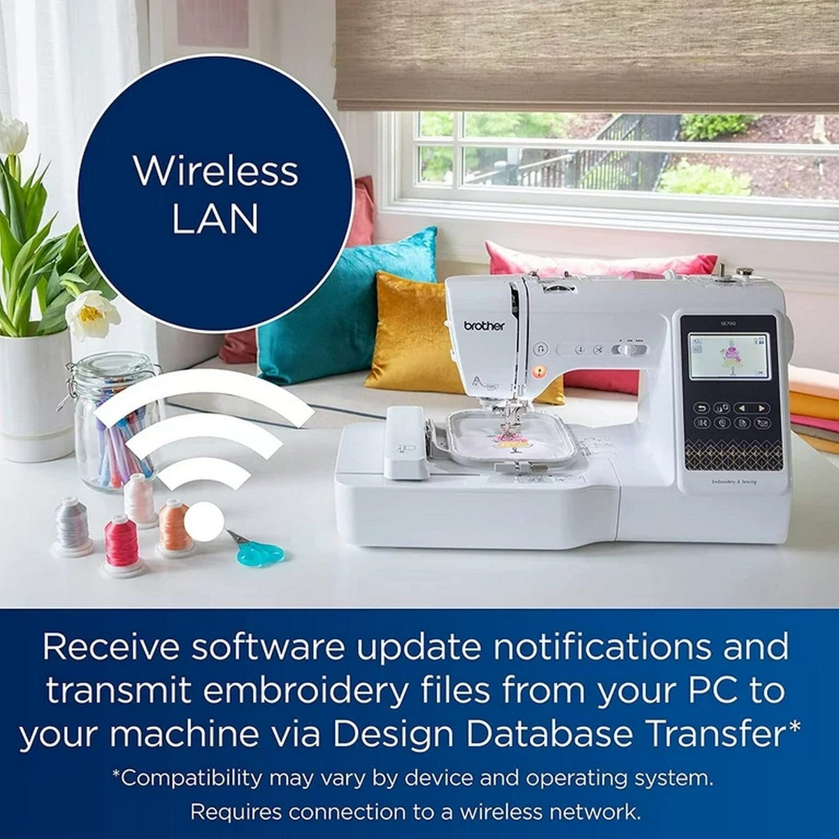 Brother SE700 Embroidery &amp; Sewing Machine w/ 130 Spools &amp; Accessories Brother Sewing Bundle Brother 