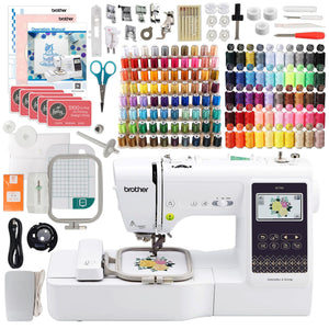 Brother SE700 Embroidery & Sewing Machine w/ 130 Spools & Accessories Brother Sewing Bundle Brother 