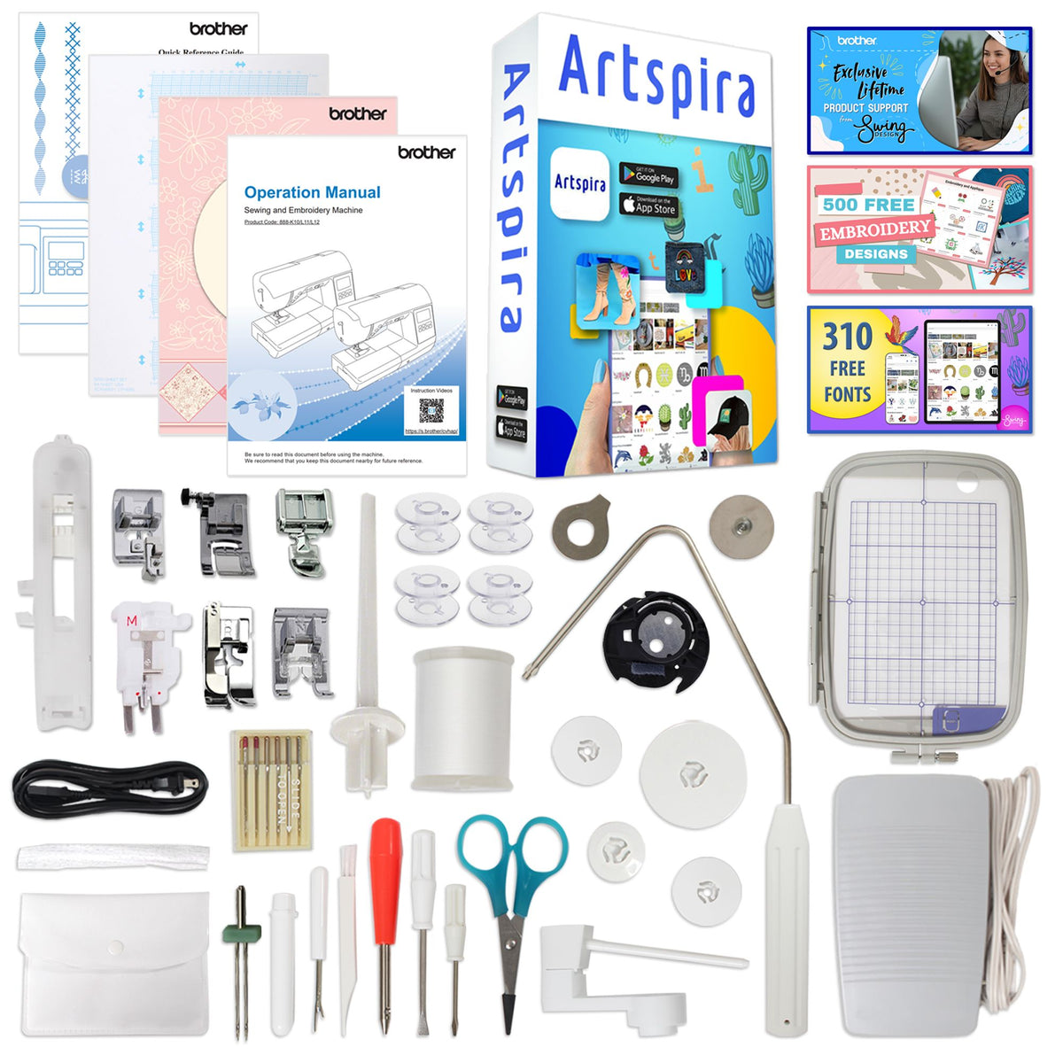 Brother SE700 Embroidery &amp; Sewing Machine w/ 83 Spools &amp; 200+ Accessories Brother SE700 Embroidery Machine Brother 