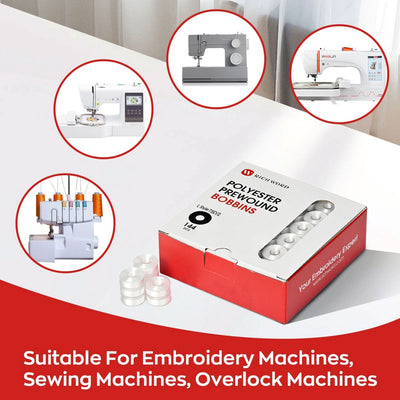 Brother & Singer Type A Prewound White Embroidery Bobbins - 144pc Sewing Accessories Brother 
