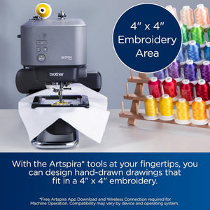 Brother Skitch PP1 4" x 4" Embroidery Machine Bundle with Artspira Studio Brother Sewing Bundle Brother 