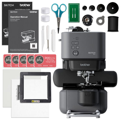 Brother Skitch PP1 4" x 4" Embroidery Machine with 80 Spools Thread Bundles Brother Sewing Bundle Brother 