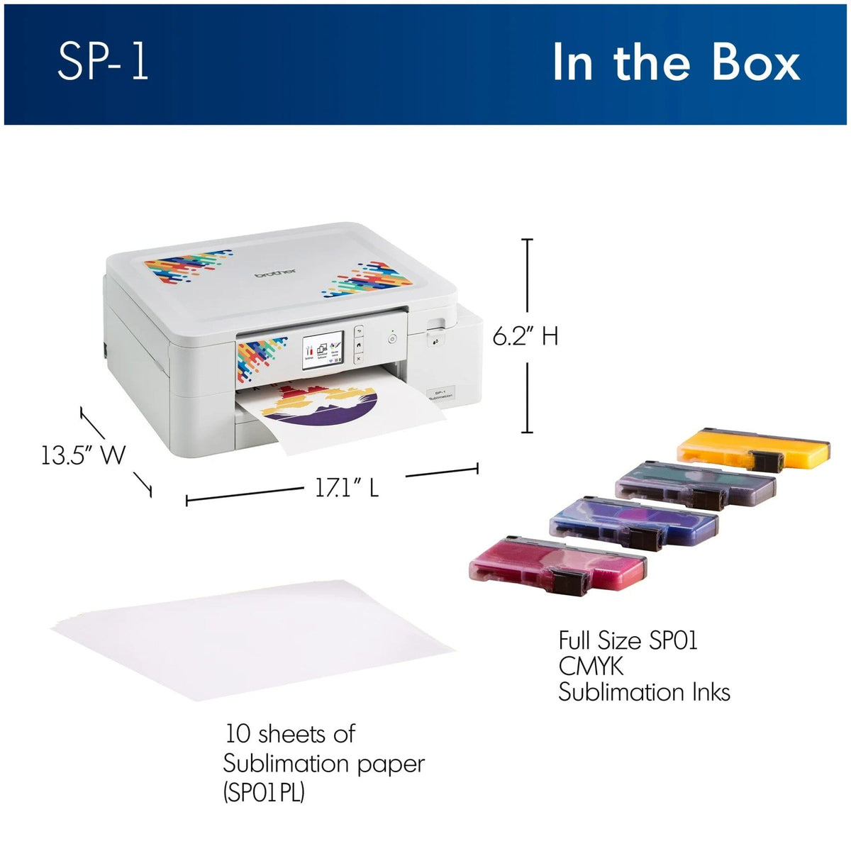 Brother SP-1 Sublimation Printer - 8.5in x 11in Sublimation Bundle Brother 