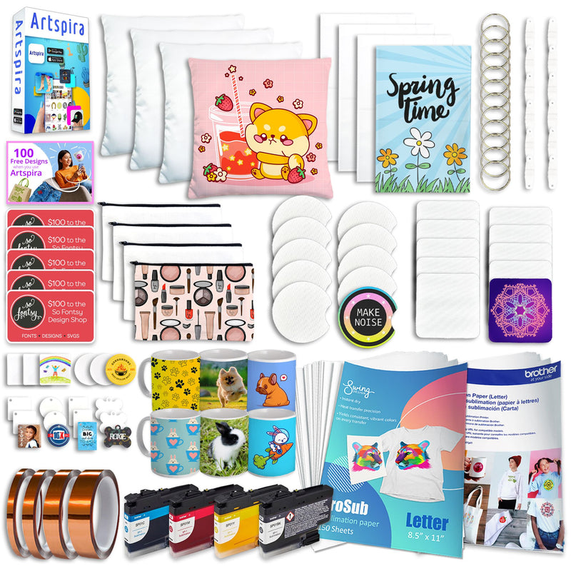 Brother SP-1 Sublimation Printer Bundle with 8-in-1 Heat Press Sublimation Bundle Brother 