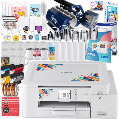 Brother SP-1 Sublimation Printer with 7-in-1 Tumbler Heat Press Bundle Swing Design 1