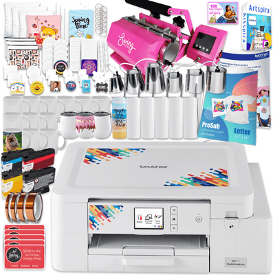 Brother SP-1 Sublimation Printer with 7-in-1 Tumbler Heat Press Bundle Swing Design 1