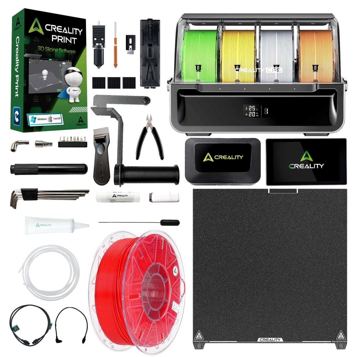 Creality K2 PLUS Combo 3D Printer & 4 Spool CFS System | Swing Design