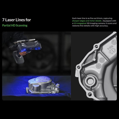 Creality RaptorX Wireless Hybrid Blue Laser & NIR 3D Scanner Swing Design 15