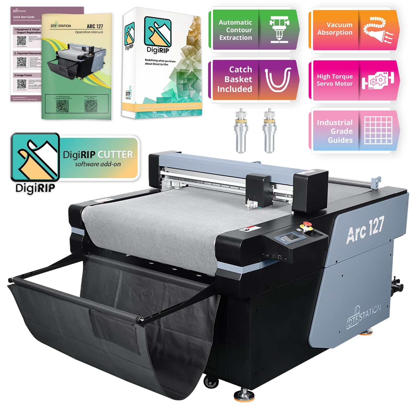 DTF Station Arc 127 27.5in Contour Cutter with DigiRIP Pro & Cutter Add-On DTF Bundles Prestige Cutter with DigiRIP Pro + Cutter Add-On 
