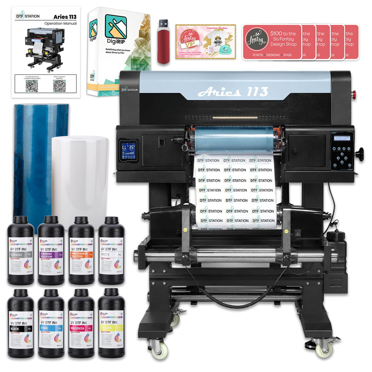 Dtf Printer Assembly DTF Station Aries 113 UV DTF Printer Bundles | Swing Design