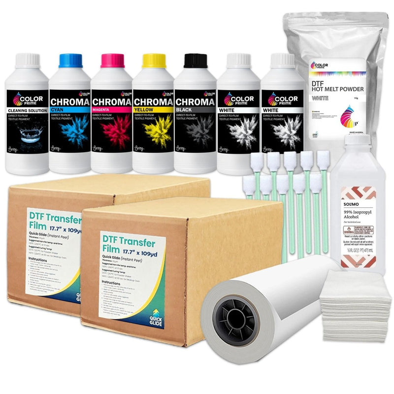 DTF Station Color Prime Chroma Ink & Supplies Bundle - 17.7" Roll - Swing Design1