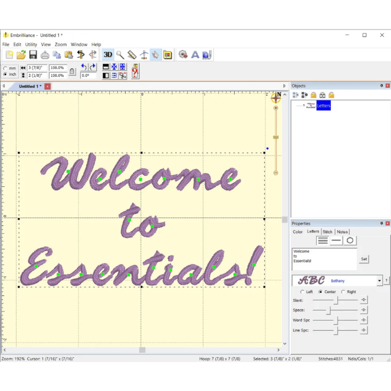 Embrilliance Essentials Embroidery Digitizing Software Swing Design 8