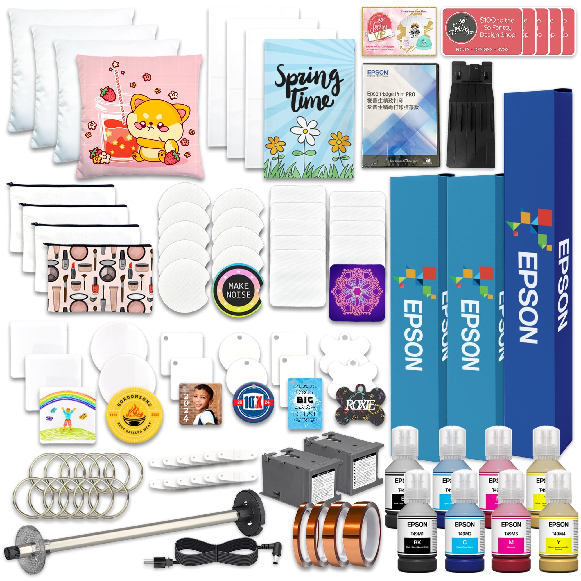 Epson PRO F570 Desktop 24" Dye Sublimation Printer w/ Siser Romeo 24" Cutter Epson F570 Bundle Epson 