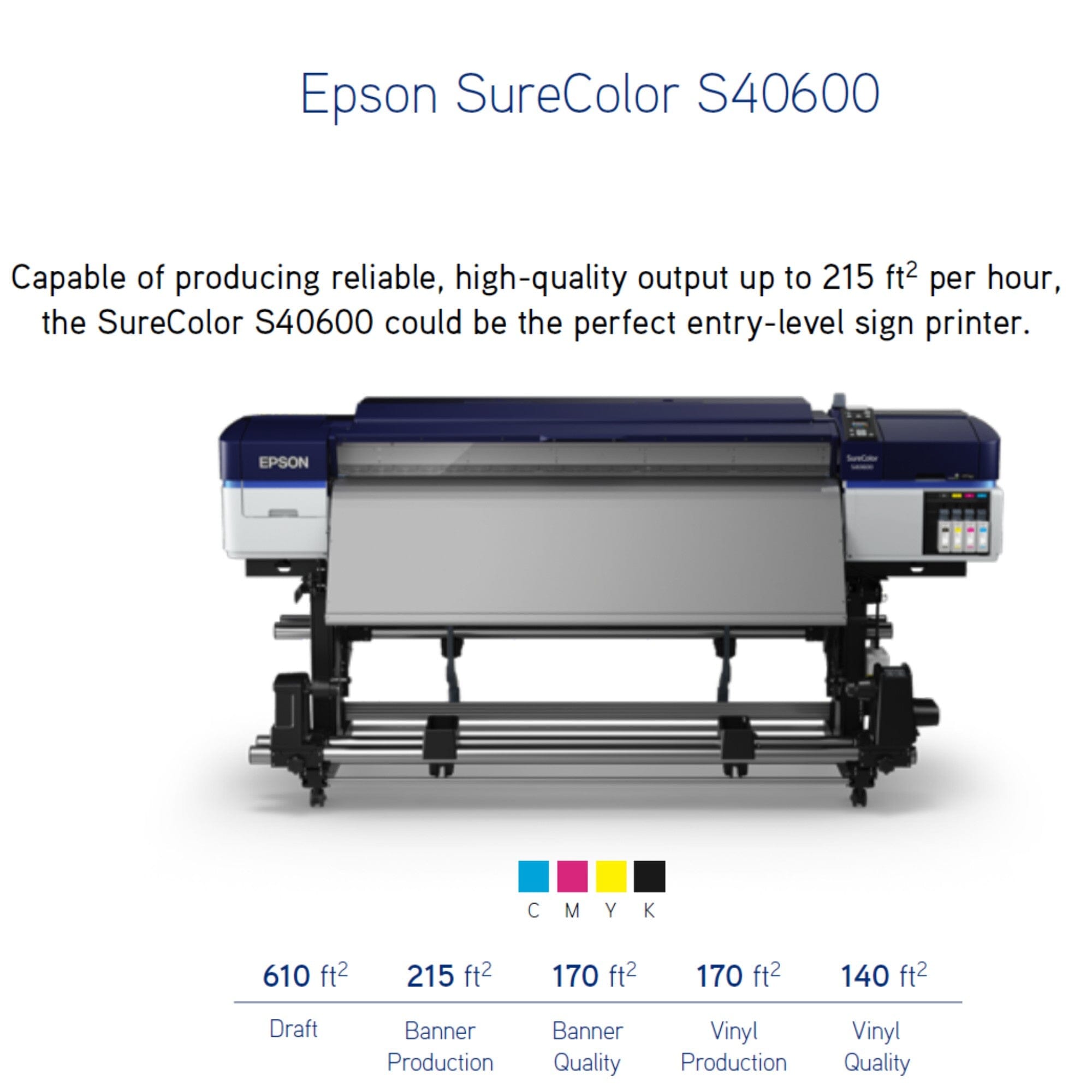 Epson SureColor 4-Color S40600 Solvent Printer & Cutter Deluxe Bundle - 64" Eco Printers Epson 