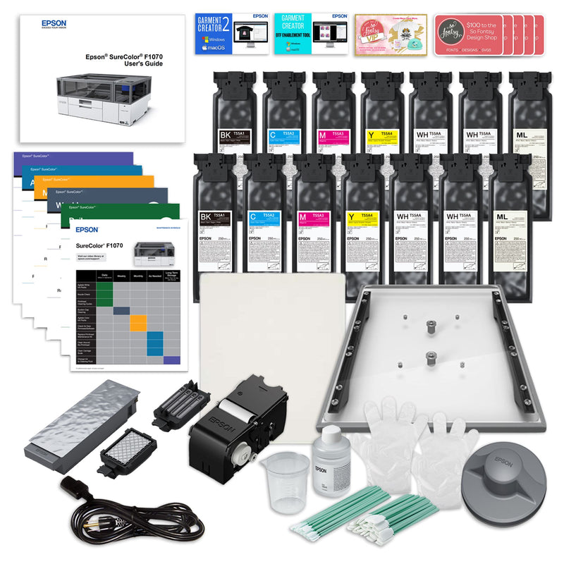 Epson Surecolor F1070 Hybrid DTG & DTF Printer Double Ink Bundle DTG Bundles Epson 