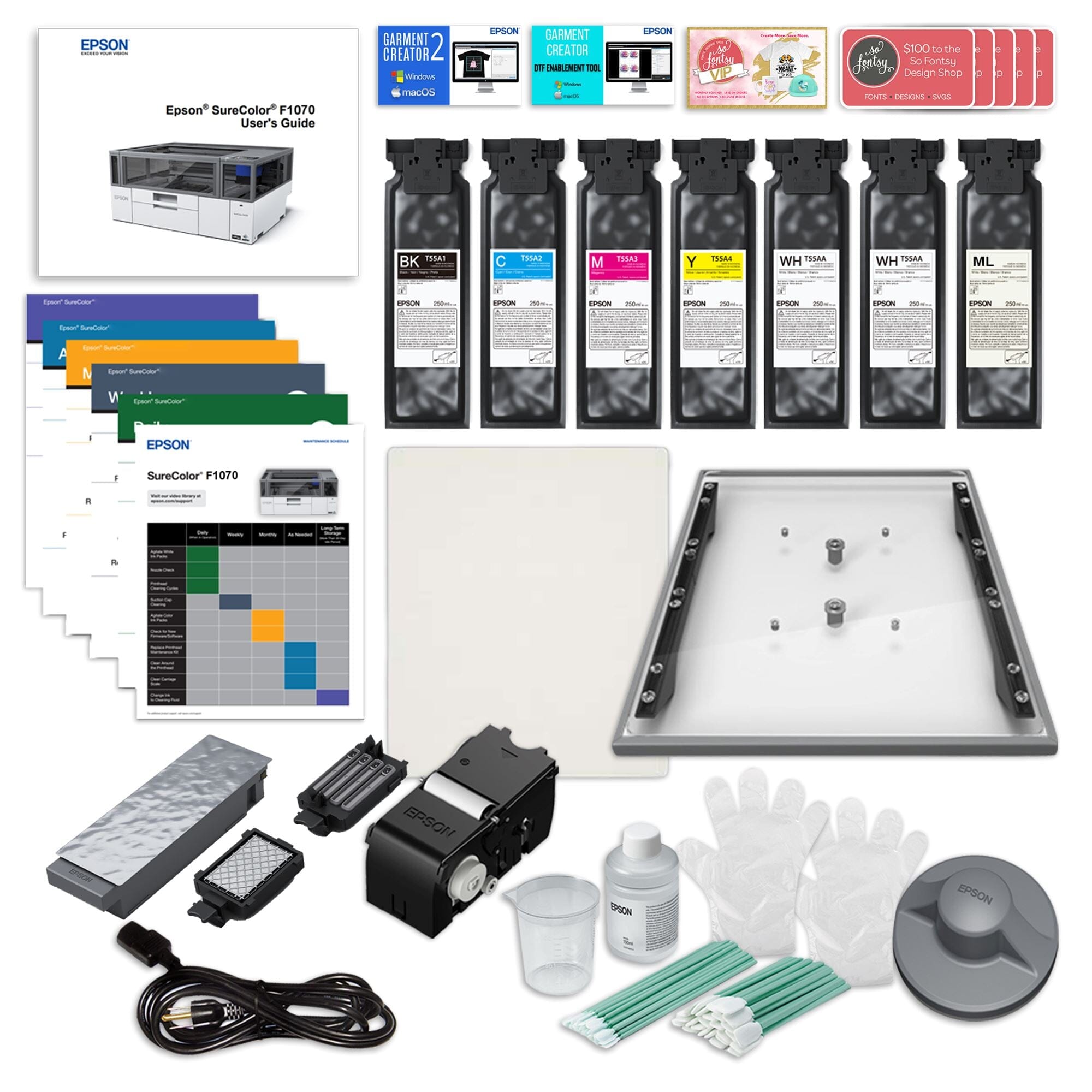 Epson Surecolor F1070 Hybrid DTG & DTF Printer with Deluxe DTF Bundle DTG Bundles Epson 