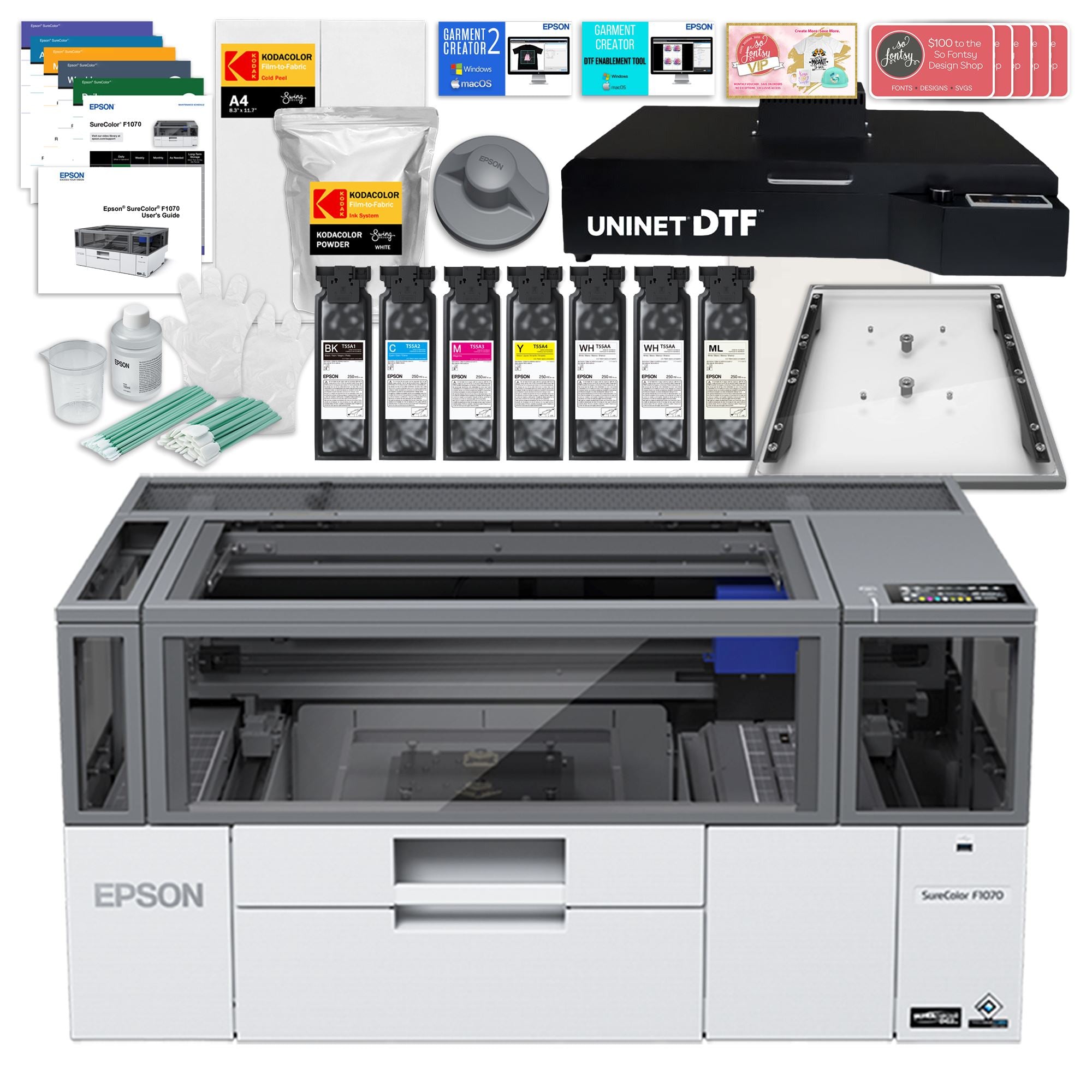 Epson Surecolor F1070 Hybrid DTG & DTF Printer with Deluxe DTF Bundle DTG Bundles Epson 