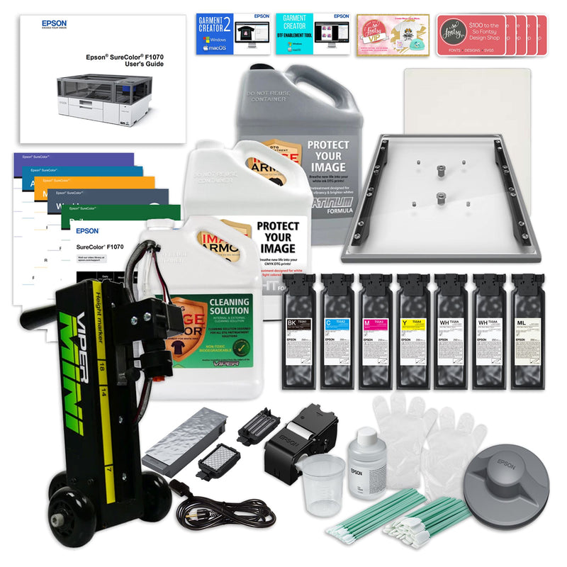 Epson Surecolor F1070 Hybrid DTG & DTF Printer with DTG Garment Pretreat Bundle DTG Bundles Epson 