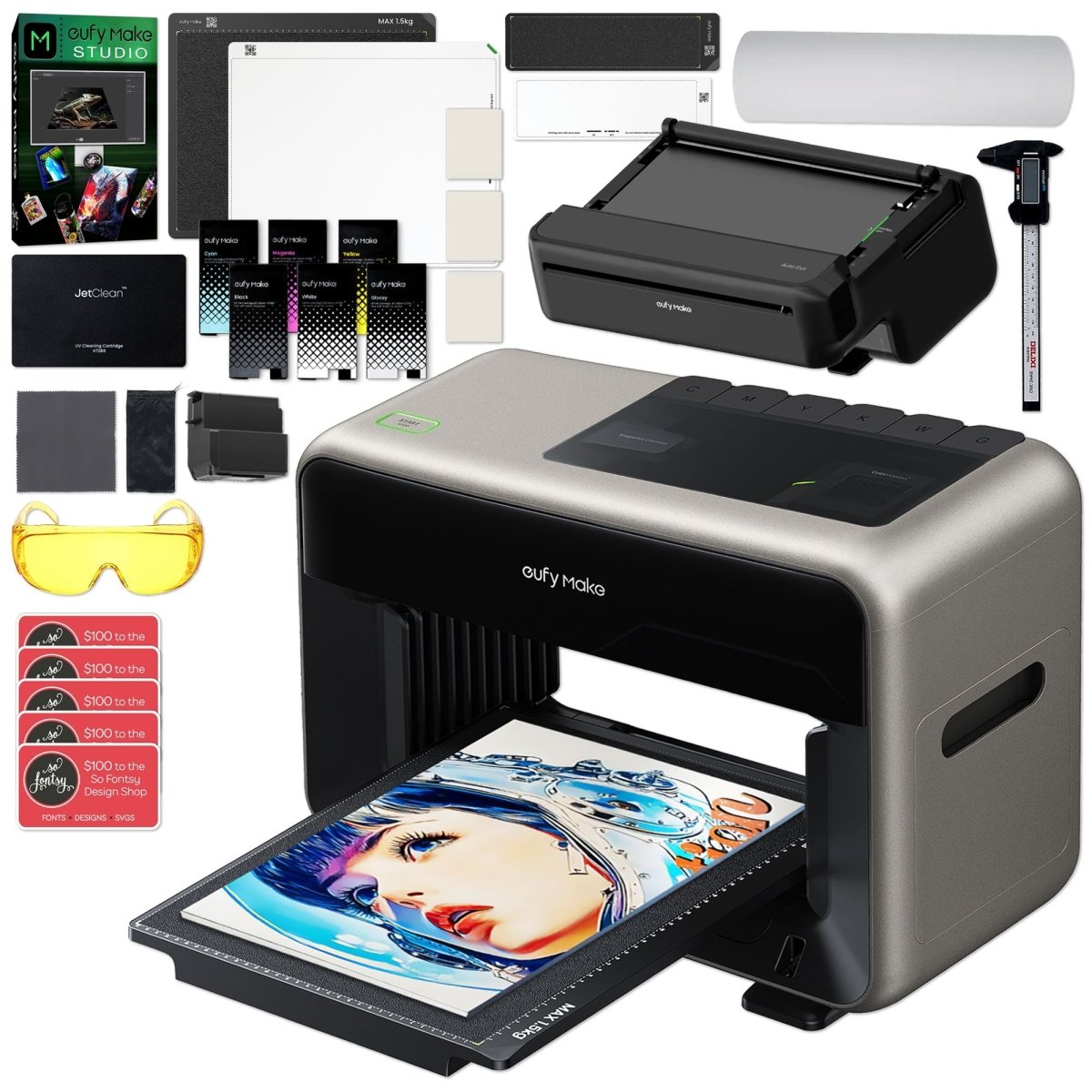 EufyMake UV Printer E1用 消耗品セット EufyMake E1 Roll to Film UV Printer Bundles in Stock | Swing Design