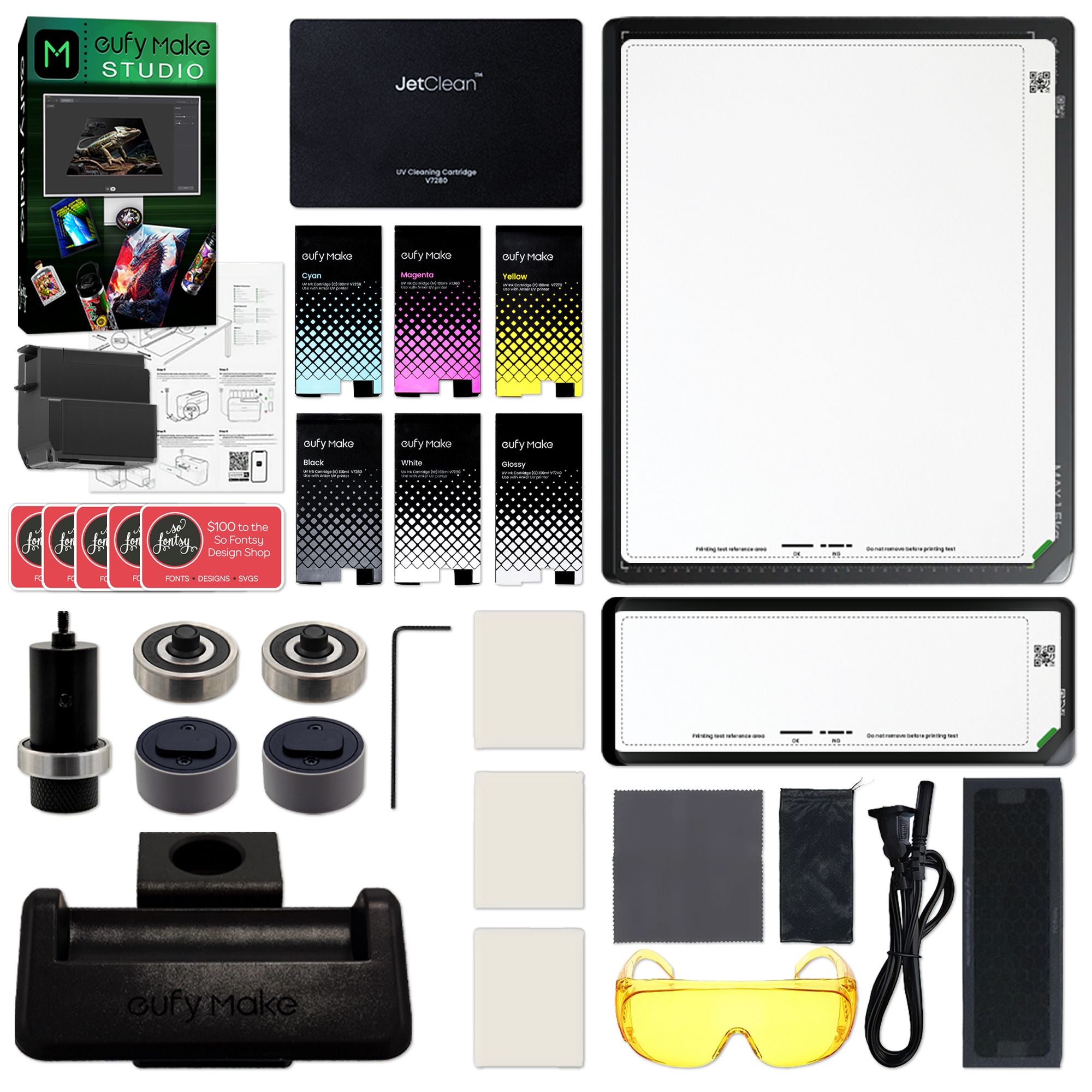 eufyMake E1 UV DTF & Direct To Object Printer w/ Ink & Rotary Attachment DTF Bundles Eufymake 