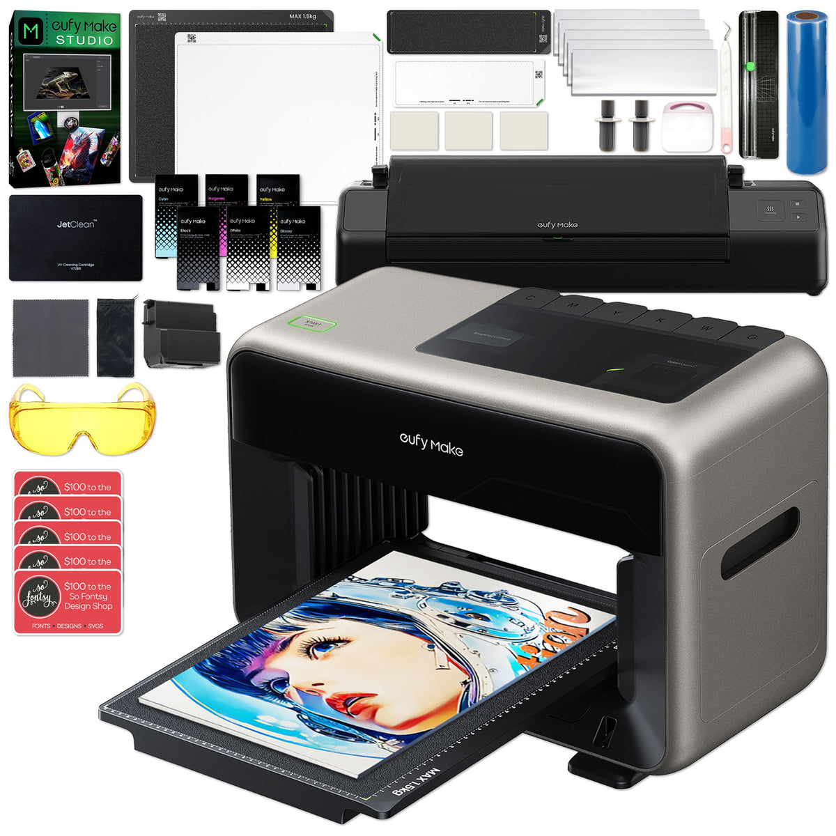 eufyMake E1 UV DTF &amp; Direct To Object Printer w/ UV DTF Laminator &amp; Ink DTF Bundles Eufymake 