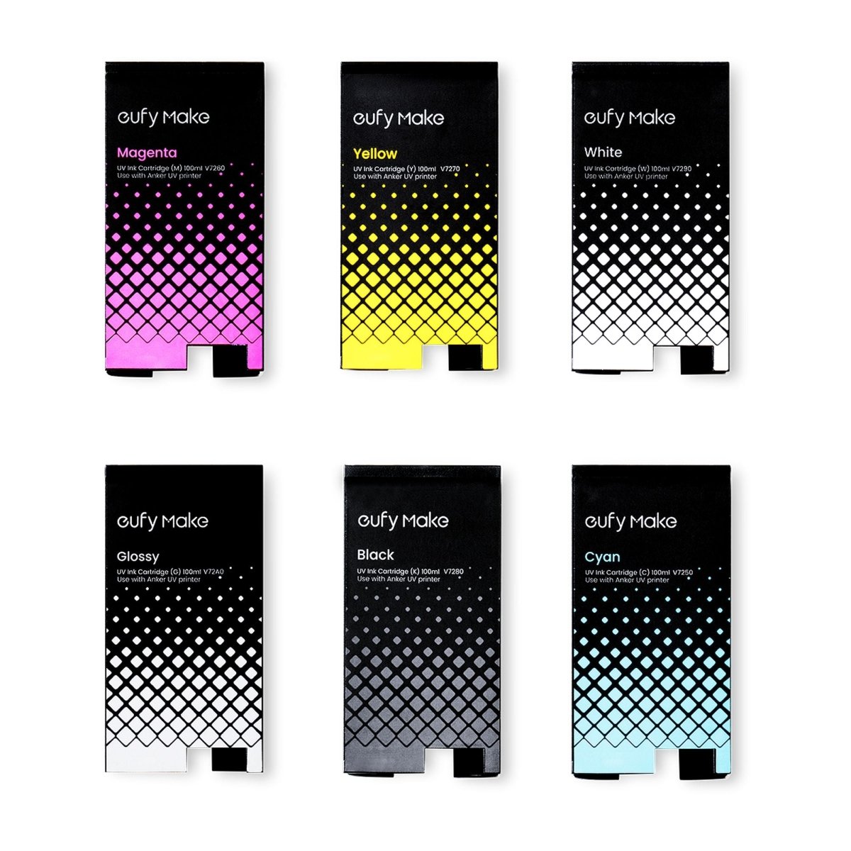 eufyMake E1 UV Printer Replacement Ink Set CMYKG | Swing Design