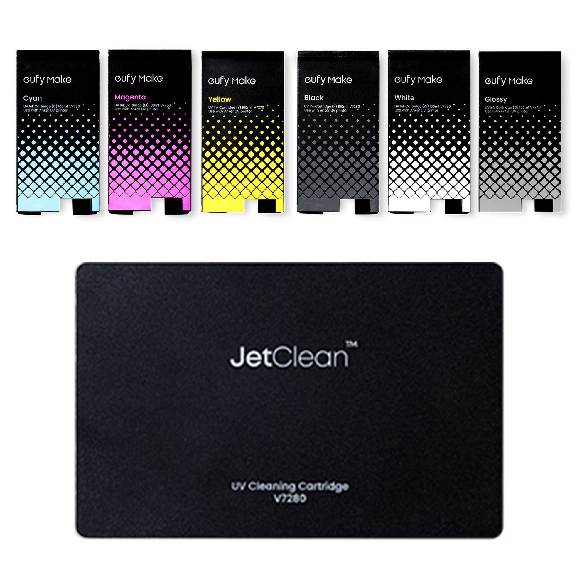 eufyMake E1 UV Printer Replacement Ink CMYKG + Jetclean | Swing Design