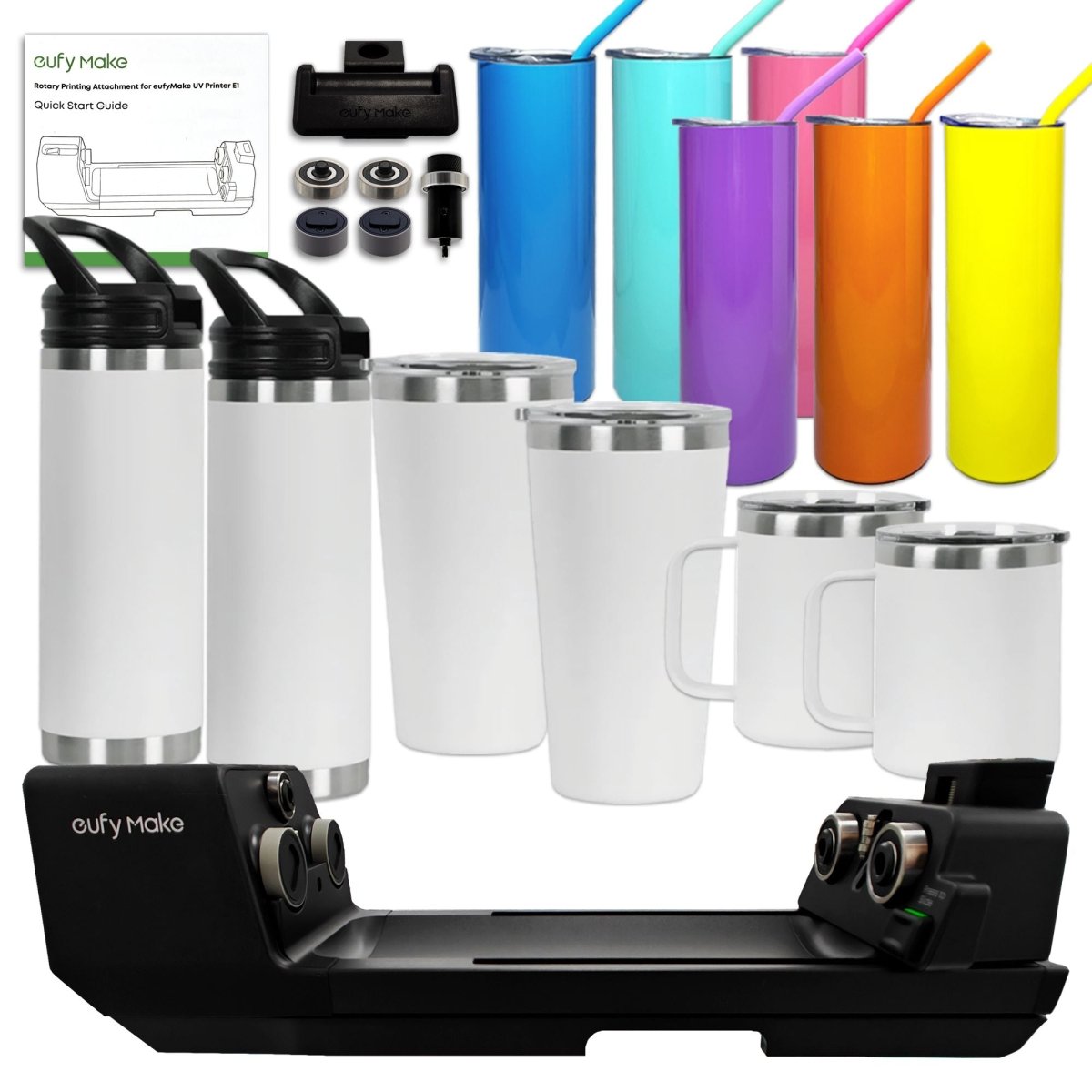 eufyMake Rotary Kit with Tumblers for E1 UV Printer | Swing Design