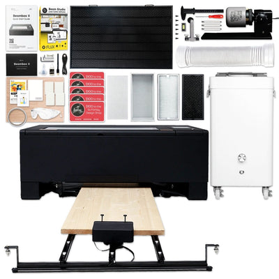 FLUX Beambox II 55W C02 Laser Cutter &amp; Engraver All-in-One BundleWith Beam Air Filter - Swing Design1