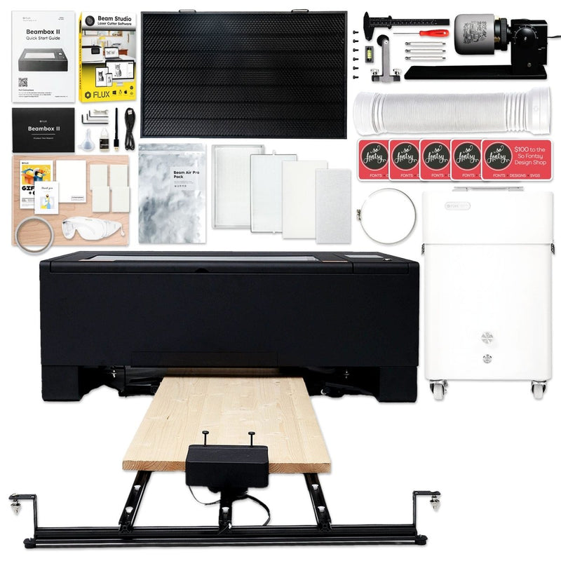 FLUX Beambox II 55W C02 Laser Cutter & Engraver All-in-One BundleWith Beam PRO Air Filter +$800 - Swing Design2