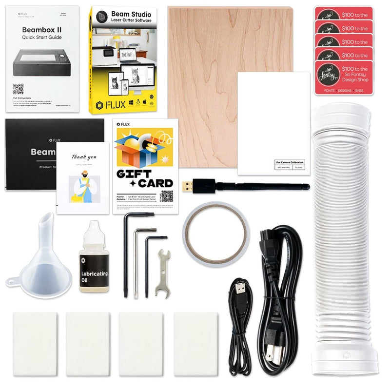 FLUX Beambox II 55W C02 Laser Cutter & Engraver with 4-in-1 Rotary & Auto Feeder - Swing Design7