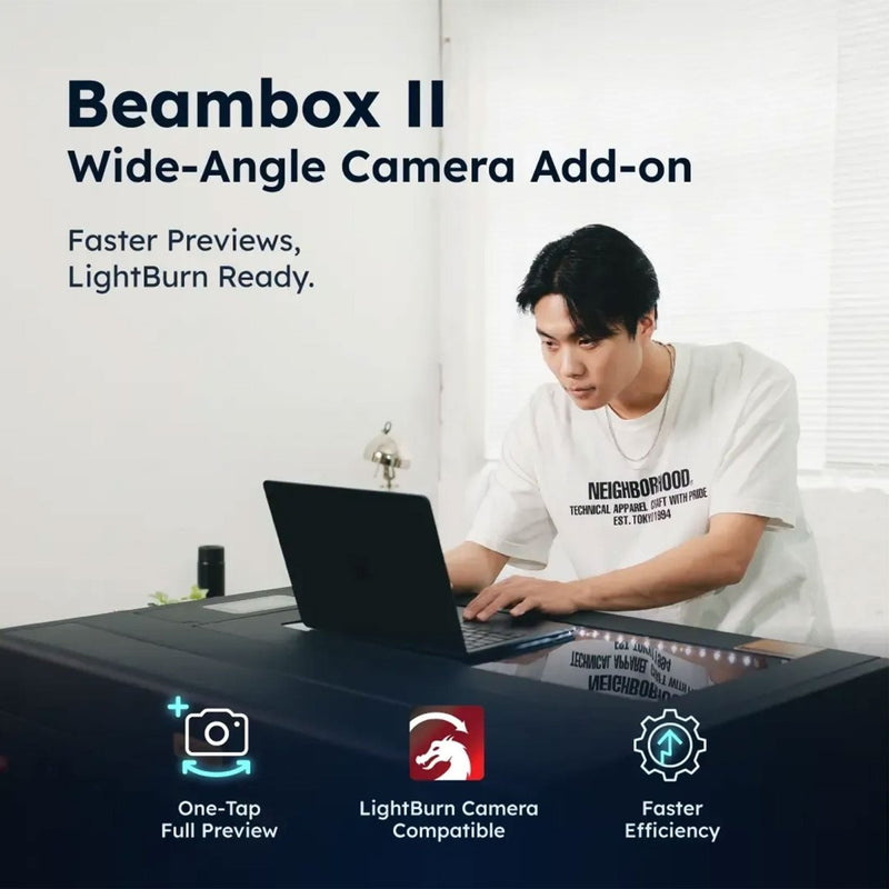 FLUX Beambox II LightBurn Compatible Wide-Angle Camera - Swing Design2
