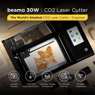 Flux Beamo 30W C02 Laser Cutter & Engraver Bundle Laser Engraver Flux 