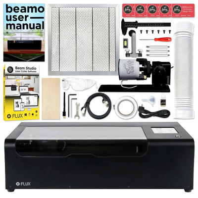 FLUX Beamo 30W C02 Laser Cutter &amp; Engraver with 4-in-1 Rotary Tool - Swing Design1