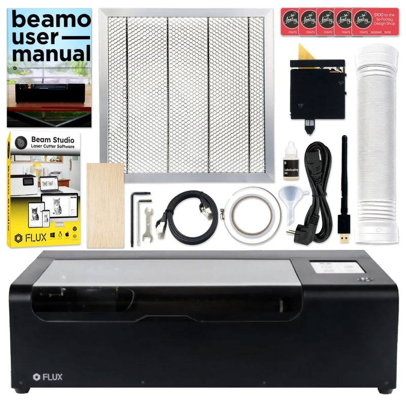FLUX Beamo 30W C02 Laser Cutter & Engraver with Autofocus Attachment - Swing Design1