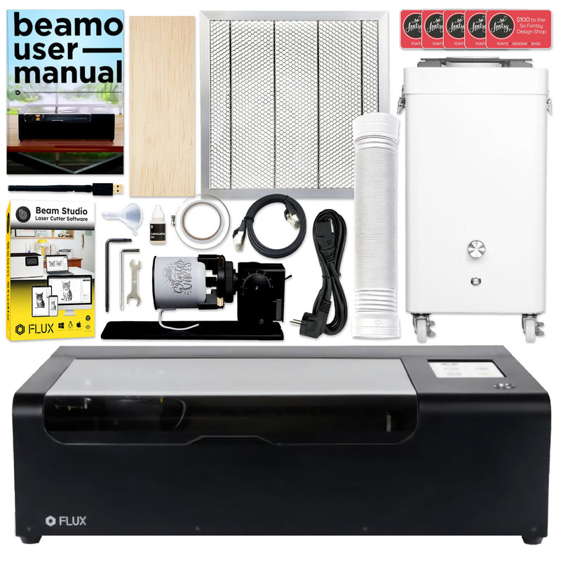 FLUX Beamo 30W C02 Laser Cutter & Engraver with Beam Air Filter & Rotary Tool Laser Engraver Flux 