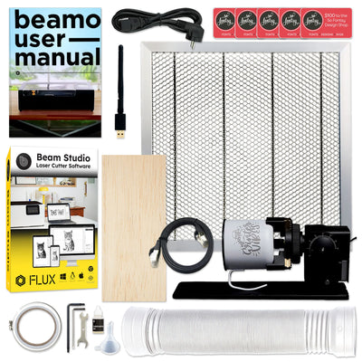 FLUX Beamo 30W C02 Laser Cutter & Engraver with Beam Air Filter & Rotary Tool Laser Engraver Flux 