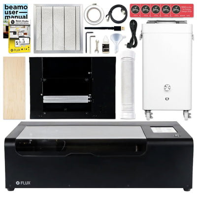 FLUX Beamo 30W C02 Laser Cutter &amp; Engraver with Beam Air Filter &amp; Rotary Tool - Swing Design1