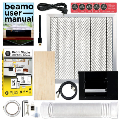 FLUX Beamo 30W C02 Laser Cutter & Engraver with Cylindrical Rotary Tool - Swing Design4