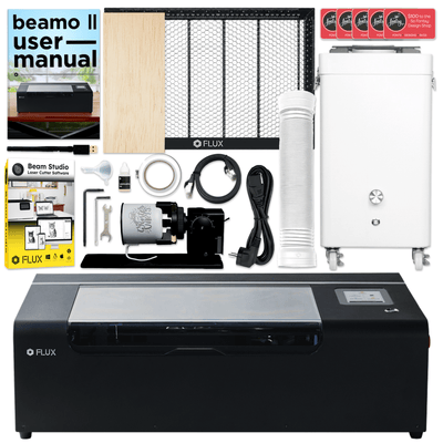 FLUX Beamo II 30W C02 Laser Cutter &amp; Engraver with Beam Air Filter Swing Design 1