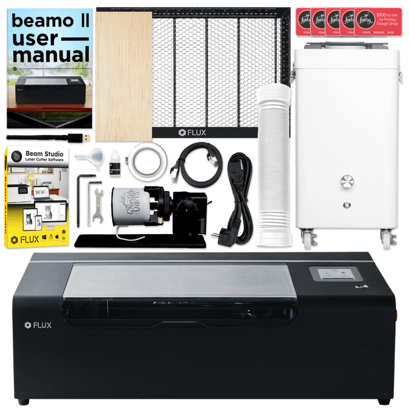 FLUX Beamo II 30W C02 Laser Cutter & Engraver with Beam Air Filter Swing Design 1