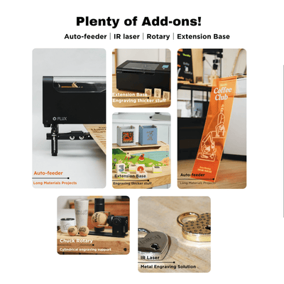 FLUX Beamo II 30W C02 Laser Cutter & Engraver with Riser, Rotary, Air Filter Swing Design 15