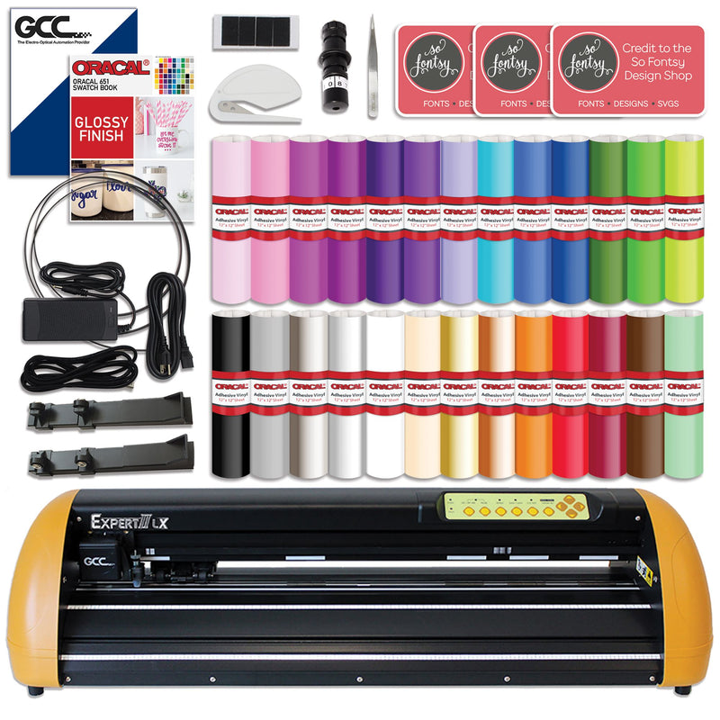 GCC Expert II 24" LX Vinyl Cutter W/ Aligning System for Contour Cutting Bundle GCC Vinyl Cutter GCC 