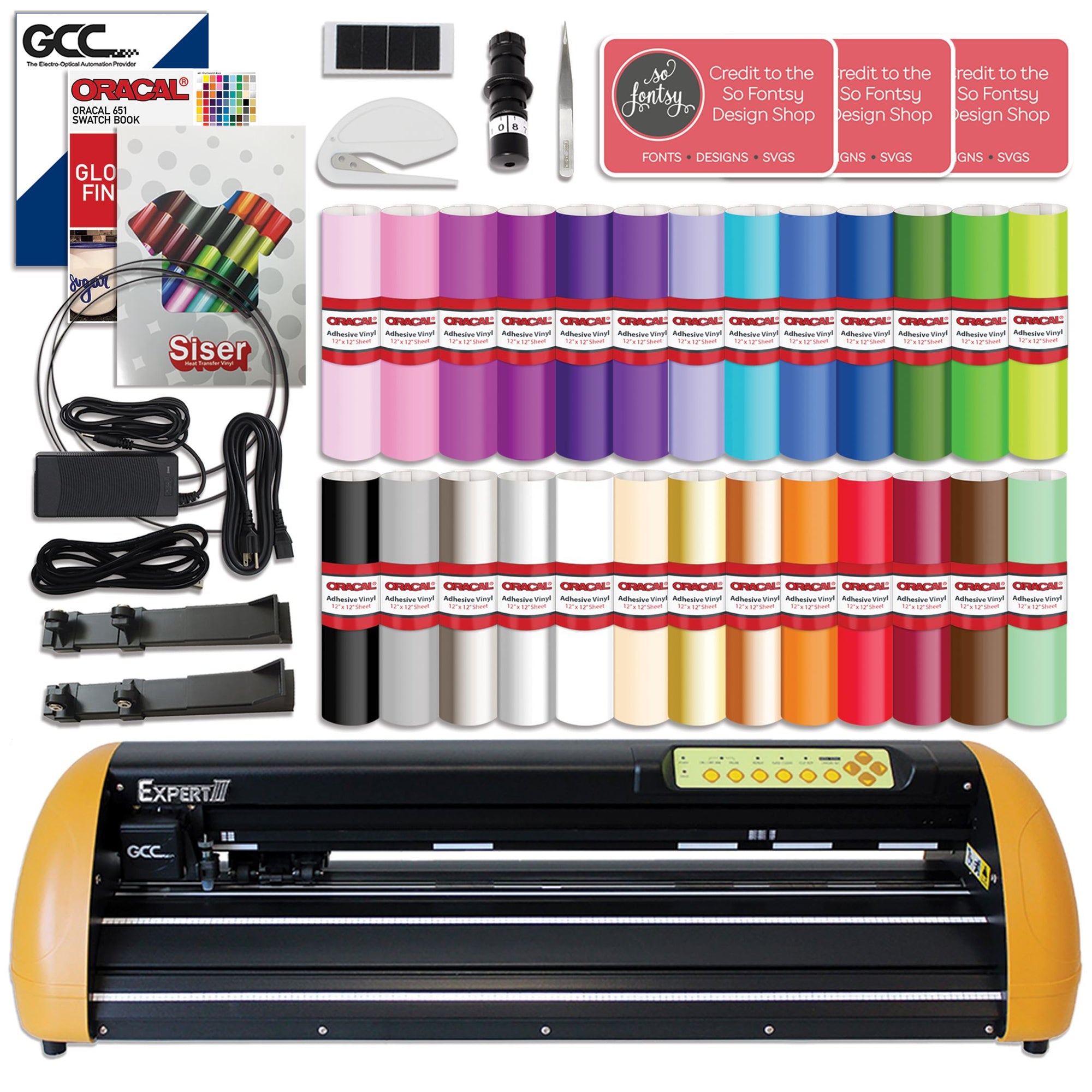 GCC Expert II 24" LX Vinyl Cutter W/ Aligning System for Contour Cutting Bundle GCC Vinyl Cutter GCC 