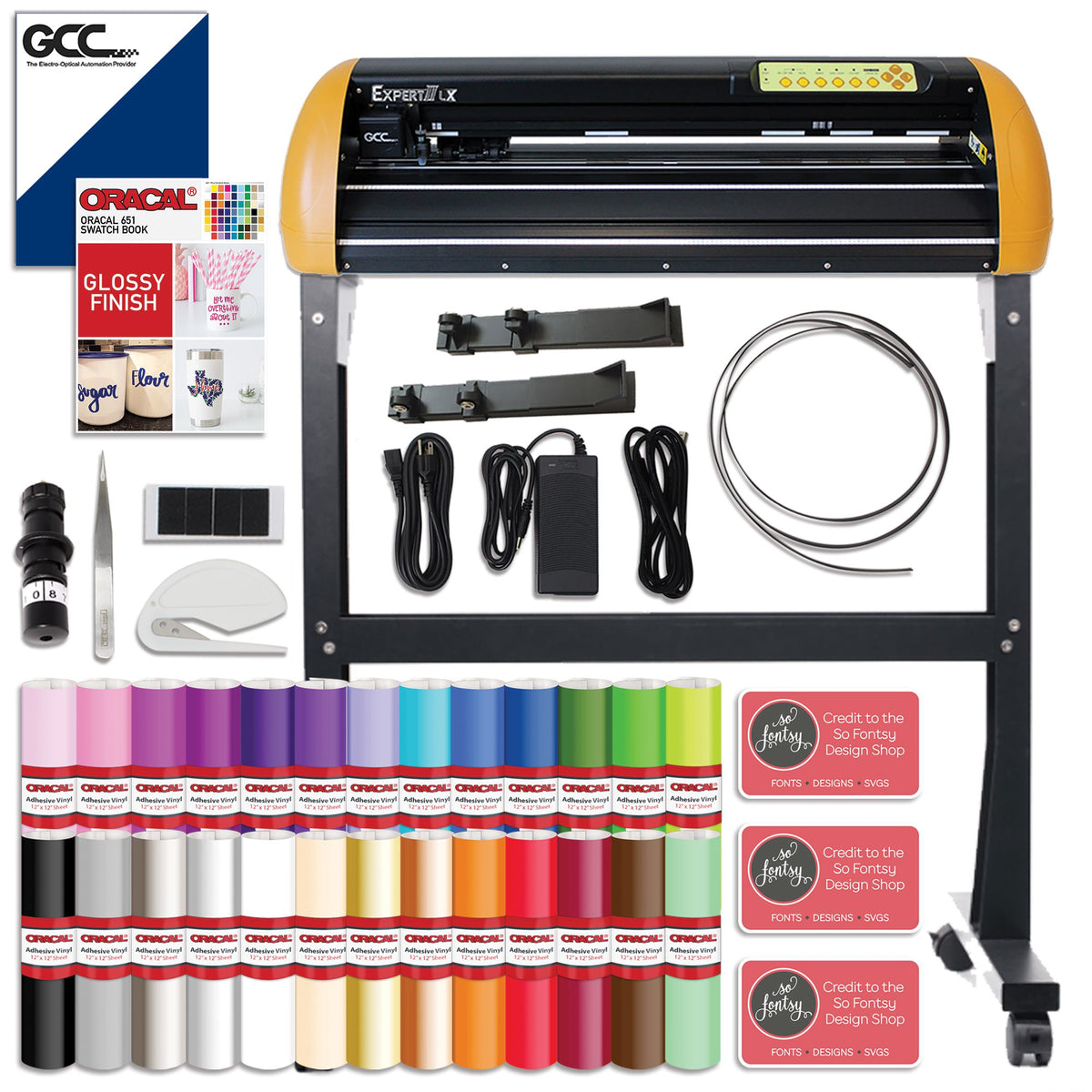 GCC Expert II 24" LX w/ Stand &amp; Aligning System for Contour Cutting Bundle GCC Vinyl Cutter GCC 
